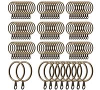 JIAYUET Anillos de Cortina de latón Antiguo de 30 mm, Aros de Cortina de Hierro Bronce para Barras de Ducha, Accesorios Decorativos para Cortinas, Paquete de 100