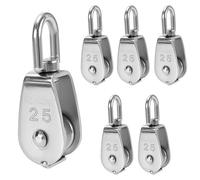 JIAYUET Bloque de polea individual, rodillo de alambre de acero inoxidable M25, 25 mm, paquete de 6, para elevación y aparejo