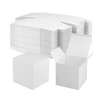 JIAYUET Cajas de regalo pequeñas blancas con tapas, 10 x 10 x 10 cm, paquete de 60 cajas cuadradas de papel para fiestas y bodas