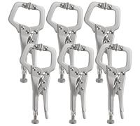 JIAYUET Juego de 6 alicates de sujeción en C de metal, 5 pulgadas, tornillo ajustable con almohadillas giratorias