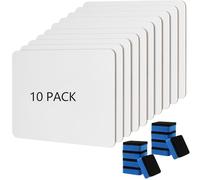 JIAYUET Paquete de 10 pizarras blancas de borrado en seco de 9 x 12 pulgadas, pizarras blancas de doble cara con 10 borradores, pizarra de borrado en seco, pequeña pizarra blanca para dibujar,