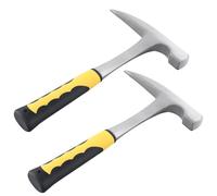 JIAYUET Paquete de 2 martillos geólogos de cabeza puntiaguda de 30 cm con mango antideslizante, martillo geológico con agarre de reducción de golpes para minería y prospección