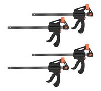 JIAYUET Paquete de 4 abrazaderas de liberación rápida, barra de trinquete de 10 pulgadas, herramientas de sujeción de agarre rápido para carpintería profesional y proyectos de manualidades