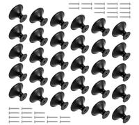 JIAYUET Pomos redondos para gabinete, color negro mate, paquete de 30, accesorios para armario de cocina, 27 x 21 x 13 mm