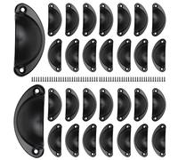 JIAYUET Tiradores negros de media luna para gabinete, 81 mm x 35 mm, tiradores de hierro vintage, paquete de 30