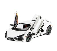 JIAYUNEU 1:24 para Revuelto Aleación Miniatura Coche Diecast Escala De Metal Modelo Sonido＆Luz Colección Vehículo Juguete Adorno Decoración del Hogar(White)