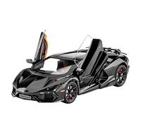 JIAYUNEU 1:24 para Revuelto Aleación Miniatura Coche Diecast Escala De Metal Modelo Sonido＆Luz Colección Vehículo Juguete Adorno Decoración del Hogar(Negro)