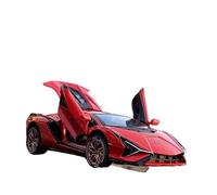 JIAYUNEU 1:32 para Lamborghini SIAN Aleación Super Sports Car Modelo Diecast Juguete De Coche Metal Simulación Sonido Luz Adorno Decoración del Hogar(Rojo)