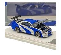 JIAYUNEU 1/64 para Modelos fundidos a presión para colección Nissan Skyline R32 Modelos de vehículos de Juguete Recuerdos Adorno Decoración del Hogar(Blue)