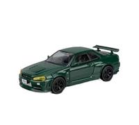 JIAYUNEU 1:64 para Skyline GT-R R34 Modelo de aleación fundida a presión colección de decoración de exhibición de vehículo Adorno Decoración del Hogar(Green)