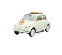 JIAYUNEU Fiat 500L, Coche de Bodas de 1968 coupé de aleación Modelo de Coche conmemorativo Escala 1/18 Adorno Decoración del Hogar
