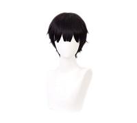 Jibaku Shounen Hanako kun Yugi Amane Peluca corta negra Disfraz de Cosplay Hanako-kun atado al baño Pelucas de pelo sintético resistente al calor QX-401