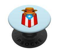 Jibaro Coqui Frog Puerto Rico Bandera Boricua Pocket Borinquen PopSockets PopGrip Adhesivo