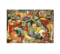 JIBFFDH Jackson Pollock 《La clave》Lienzos de Arte Moderno -Decoración Pared -Lienzo Pinturas Pasillo Decorativo Poster Impresiones Decoración(75x105cm-30x41inch),Sin Marco