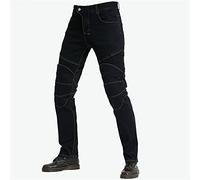 JICAIXIAYA Pantalones De Motociclista Para Hombres Con Retirable Forro Armadura Protector, Motorcycle Biker Jeans Respirable Resistente Al Desgaste Tela Aramid (Negro,XXL)