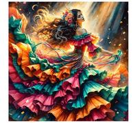 JICFDAO Bailarina de pintura de diamantes 40 x 40 cm pintura por números bailarina pintura de diamantes imágenes mujer México pintura de diamantes danza pasatiempo relajante o regalo decoración de