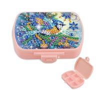 JICFDAO Caja para pastillas de pintura diamantada, 9 x 6,2 x 2,5 cm, pastillero con 6 compartimentos, caja de medicamentos de viaje, pequeña pastillera, portátil, para uso diario y viaje, caja de