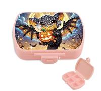 JICFDAO Caja pequeña para pastillas con 6 compartimentos, 9 x 6,2 x 2,5 cm, con 6 compartimentos, pastillero para monedero, estuche para píldoras para el día a día, camping y viajes, Halloween