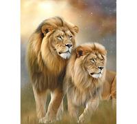 JICFDAO Cuadrado 5D Diamond Painting Cuadros Cuadros Cuadros León 40 x 50 cm Pintura Diamante Adultos Cuadros Cuadros Leones Man's Motivos Juego de Bordado Kit de Punto de Cruz Decoración del Hogar