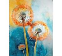 JICFDAO Cuadrado Diamond Painting Piedras cuadradas de diente de león 40 x 50 cm Piedras cuadradas Diamante Pintura de Diente de León DIY Daiments Painting Flores Prémprelas Preimpresas