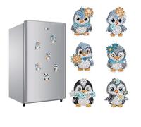 JICFDAO DIY Animales Imanes Nevera 6 Unidades Diamond Painting Nevera Imán Set Pintura Diamante Nevera Imán Mosaico Kits Fridge Imanes Crystal Art Decoración para Recetas Notas Fotos Pingüino