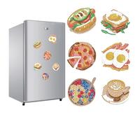JICFDAO Imanes de pintura de diamante para nevera, 6 unidades, pintura de diamantes, imanes para nevera, imanes de fridge, imanes para nevera, kits para tablón de anuncios, pizarra magnética blanca