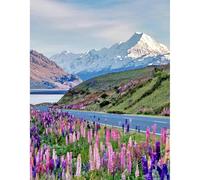 JICFDAO Pintura de diamante paisaje y naturaleza 40 x 50 cm pintura de diamante flores pintura de diamantes pintura montaña pintura por números paisaje flores fácil para principiantes para aliviar el