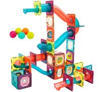 JICIKI Bloques de construcción magnéticos Montessori Juguetes - Magnetic Tiles Niños - Pista de canicas Juguete de construcción magnética a partir de 3 años - Smart Playground Bloques de construcción