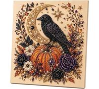 JIcloun Halloween Ghost Diamond Art Kit, DIY Crystal Painting Craft Set | Kit bricolaje arte pintura perlas fantasma Halloween lindo espeluznante, arte diamantes perlas otoño, decoración pared