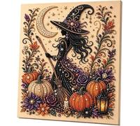 JIcloun Halloween Ghost Diamond Art Kit, DIY Crystal Painting Craft Set | Kit bricolaje arte pintura perlas fantasma Halloween lindo espeluznante, arte diamantes perlas otoño, decoración pared