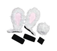JicSuXi Adornos de Conejos para Cascos de Bicicleta, Orejas Y Cola de Conejo, Adornos de Conejos para Cascos de Bicicleta, Accesorios de Decoración para Casco, Blanco