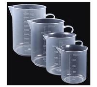 Jicyor 4 jarras medidoras, 100 ml/250 ml/500 ml/1000 ml, tazas medidoras de plástico con mango y escala, tazas medidoras transparentes reutilizables para hornear laboratorio cocina