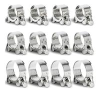 Jicyor Abrazaderas de manguera de acero inoxidable, 12 unidades, acero inoxidable, rango de sujeción, 26-28 mm, 32-35 mm, 40-43 mm