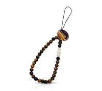 Jicyor Cadena para teléfono móvil corta, ojo de tigre, piedra natural, cadena para teléfono móvil con ojo de tigre, colgante para teléfono móvil, pulsera, cadena de perlas