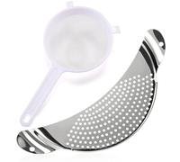 Jicyor Colador de Pasta y Cocina Fino de Acero Inoxidable, Escurridor Extra Plano Para Ollas MTGLQ-2