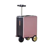 Jidanmian 20 Inch Smart Rideable Suitcase,Electric Luggage Scooter with LED Digital Display Screen, Battery Life 8-10 Km Electric Suitcase Scooter for Airport Lightweight Business Travel(Pink)