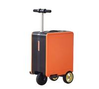 Jidanmian 20 Inch Smart Rideable Suitcase,Electric Luggage Scooter with LED Digital Display Screen, Battery Life 8-10 Km Electric Suitcase Scooter for Airport Lightweight Business Travel(Orange)