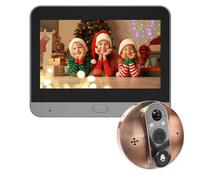 JIDKEINNH 3MP Smart Life FHD WiFi Door Bell Eye Peephole Camera 5000mAh Battery PIR Motion Detector IR Magic Digital Viewer Doorbell(Door Camera)