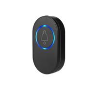 JIDKEINNH Wireless Doorbell 39 Music LED Flash Security Alarm Outdoor IP65 Waterproof Smart Home Intelligent Door Bell Chime Kit(Black Doorbell)