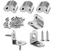 Jidyllic 50 soportes angulares, 20 x 20 x 16 mm, soportes de esquina derecha en L, soportes de ángulo de acero inoxidable con 100 tornillos, soportes de ángulo recto de 90 grados para fijación de