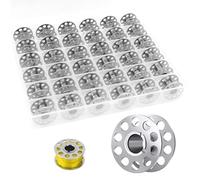 Jidyllic Bobinas de máquina de coser, 36 bobinas de metal universales para máquina de coser, bobinas de metal vacías, carretes de costura con caja de almacenamiento para máquinas de coser domésticas