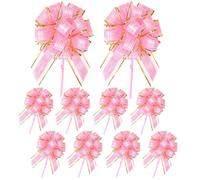 Jidyllic Fiocchi per Confezioni Regalo,10 Pcs Fiocchi da Tirare Fiocchi di Organza Tipo Self-Pull Fiocchi Regalo Grandi Organza Fiocchi per Confezioni Regalo