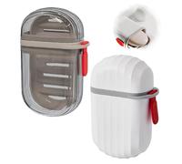 Jidyllic Jabonera de viaje con tapa, 2 fundas de jabón de viaje, portátil, impermeable, soporte de jabón a prueba de fugas con asa, funda de jabón blanca para viajes, baño, campamento al aire libre