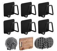 Jidyllic Porta Esponjas Autoadhesivo,6 Pcs Soporte de Esponja Autoadhesivo Soporte para Esponja Duradero Porta Esponja para Almacenamiento y Drenaje del Hogar