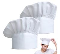 Jidyllic Sombrero de Chef Ajustable, 2 Piezas, Sombrero de Pizza, Sombrero de Catering, Transpirable, Sombrero de Cocina Elástico para Hombres y Mujeres