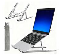 Jidyllic Soporte ajustable para computadora portátil, plegable, ventilado, portátil y plegable, altura para portátiles de 10 a 17 pulgadas y tabletas (plateado)