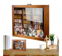 JIEBWCHA Armario de madera para aliviar el estrés, 15 x 12 x 3,5 cm, biblioteca pequeña, minilibrería con tema de ansiedad, 200 libros en miniatura, estantería decorativa navideña para aliviar el