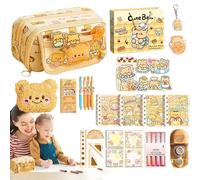 JIEBWCHA Bolsa para lápices, bolsa para lápices, bolsa de maquillaje, soporte para bolígrafos estético, de apertura ancha, soporte de papelería para niños, adolescentes, niñas, hombres, mujeres