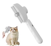 JIEBWCHA Cepillo de vapor para perros | Cepillo de aseo de mascotas con spray | Removedor de pelo de animales con luz y botón de liberación para razas pequeñas, medianas y grandes