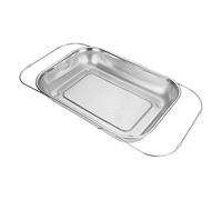 JIEBWCHA - Colador extensible para fregadero de acero inoxidable | Cesta escurridor de cocina de malla fina para arroz, pastas, verduras, frutas y bayas, lavado de hortalizas, para lavar verduras y